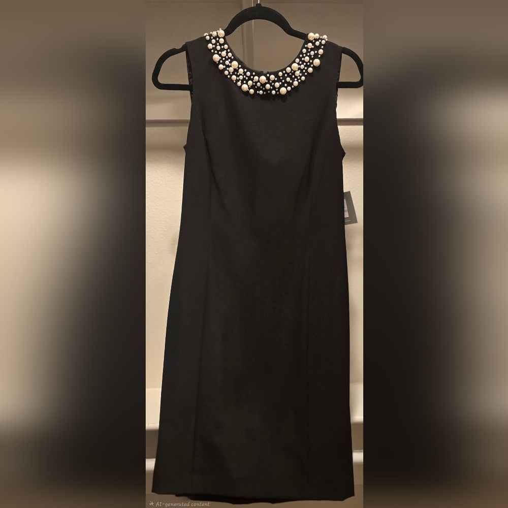Andrew Marc Black Dress with Minimalist Cut